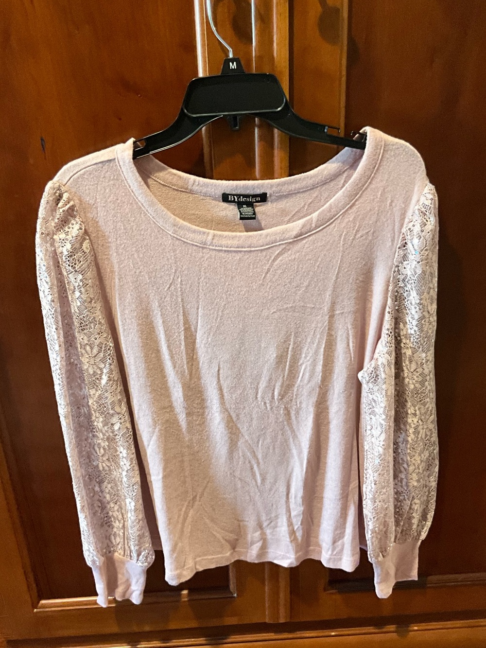 NWT By Design Lace Sleeve Women's Top Size Xlarge